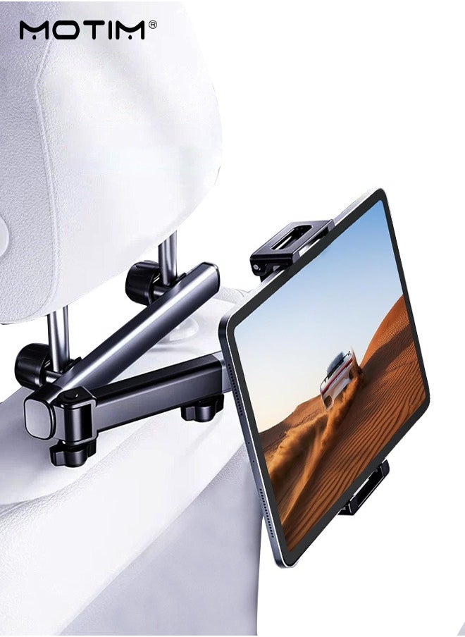 Motim Car Back Seat Tablet Holder Phone Mount, Car Headrest Tablet Mount Stand,  Rotating Screen Holder, Adjustable Distance Viewing Anglefor Kids, Compatible with 4.7-13" Tablet/Phone  - Image 1