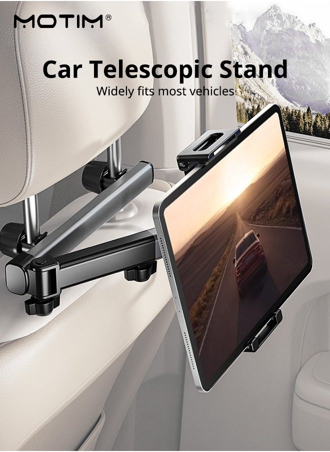 Motim Car Back Seat Tablet Holder Phone Mount, Car Headrest Tablet Mount Stand,  Rotating Screen Holder, Adjustable Distance Viewing Anglefor Kids, Compatible with 4.7-13" Tablet/Phone  - Image 2