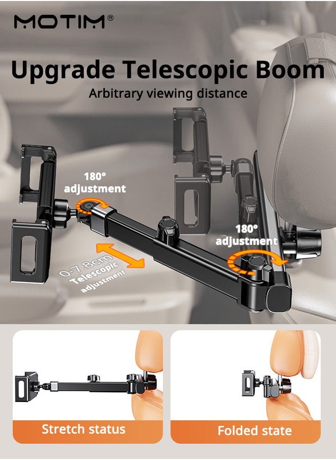 Motim Car Back Seat Tablet Holder Phone Mount, Car Headrest Tablet Mount Stand,  Rotating Screen Holder, Adjustable Distance Viewing Anglefor Kids, Compatible with 4.7-13" Tablet/Phone  - Image 5