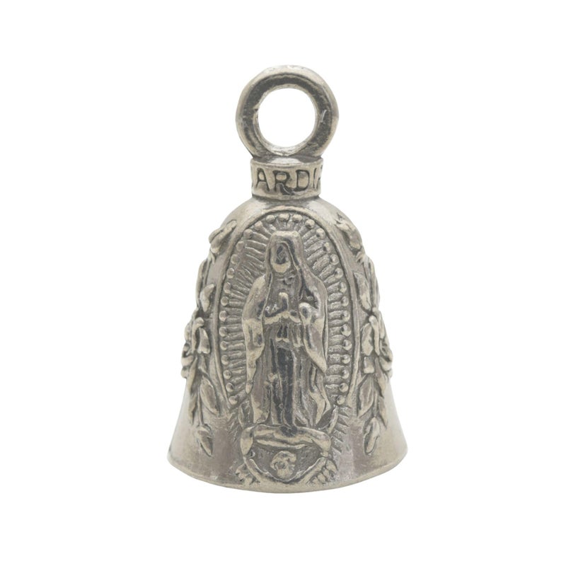 Guardian Bell Religious Good Luck Bell W/Keyring & Black Velvet Gift Bag | Motorcycle Bell | Lead-Free Pewter | Made In Usa - Image 1