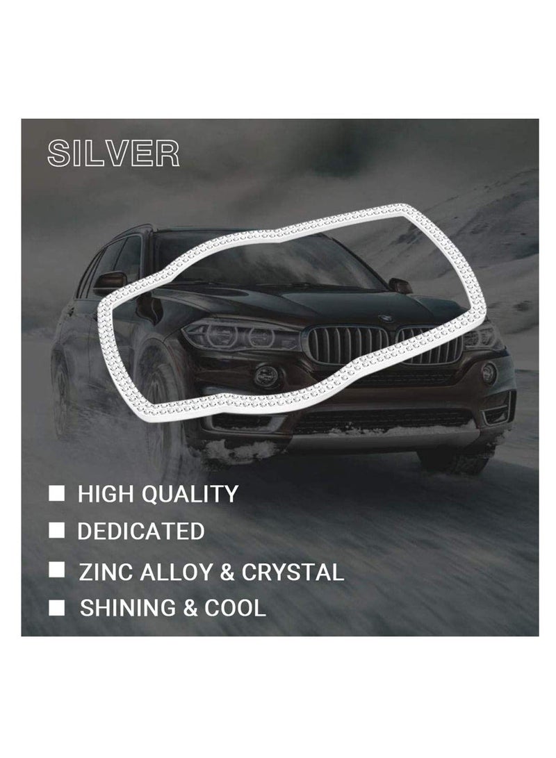 Compatible Molding Trim Caps for BMW Accessories Parts iDrive Multimedia Knob Covers Decals Bling Interior Decorations 3 5 Series X1 X3 X5 Women Men Crystal Silver - Image 3