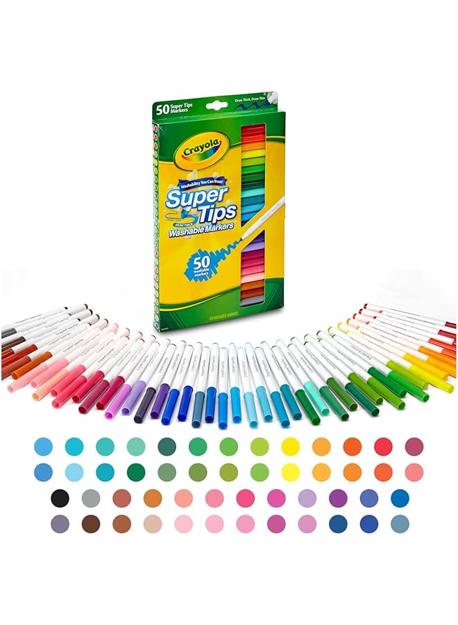 كرايولا مجموعة أقلام تحديد سوبر تيبس القابلة للغسل، 50 قطعة - Image 3