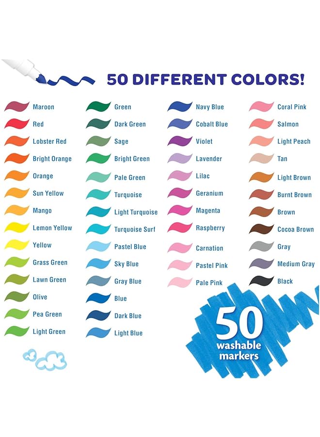 كرايولا مجموعة أقلام تحديد سوبر تيبس القابلة للغسل، 50 قطعة - Image 4