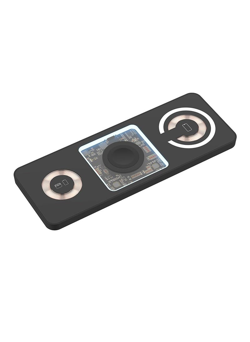 SYOSI - 3 In 1 Wireless Fast Charging Station, Dock Magnetic Transparent See Through Coil Pcb Design Slim, Fit for Iphone, Airpods, Apple Watch, Compatible with Multi Device Androids Samsung - Image 1