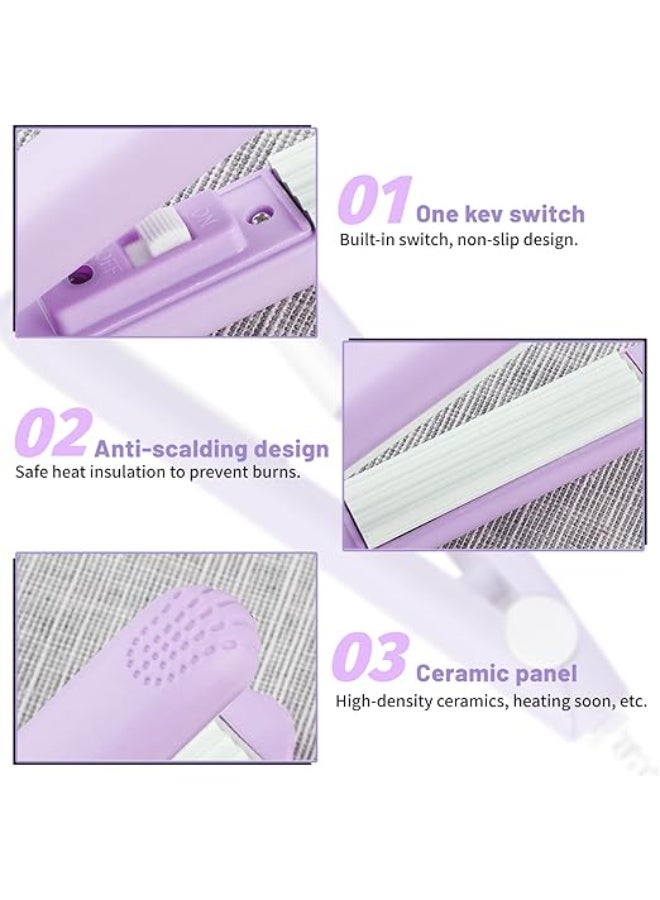 Mini Professional Ceramic Hair Straightener for Curly Hair – Compact, Fast-Heating Flat Iron for Smooth, Frizz-Free Styling On-the-Go – Ideal for Travel & Touch-Ups - Image 5