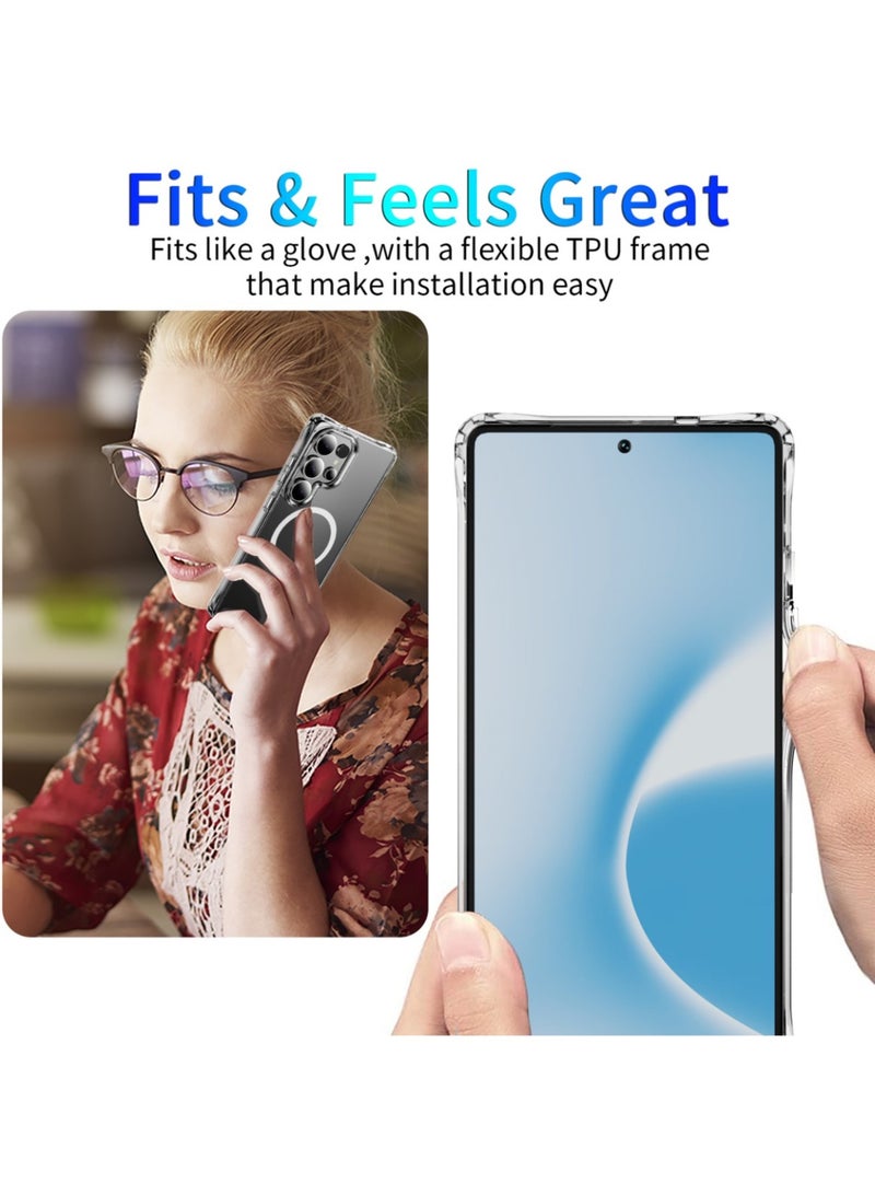 Abania Samsung Galaxy S25 Ultra Clear Case, Compatible with MagSafe, Anti-Yellowing Anti-Scratch,Shockproof Protective Galaxy S25 Ultra Cover for Samsung Galaxy S25 Ultra - Image 3
