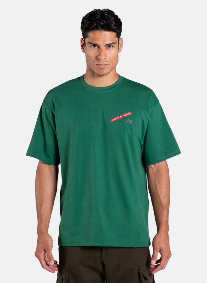 North Africans BRUTAL GECKO - CACTUS CAMO GREEN T-SHIRT - Image 1