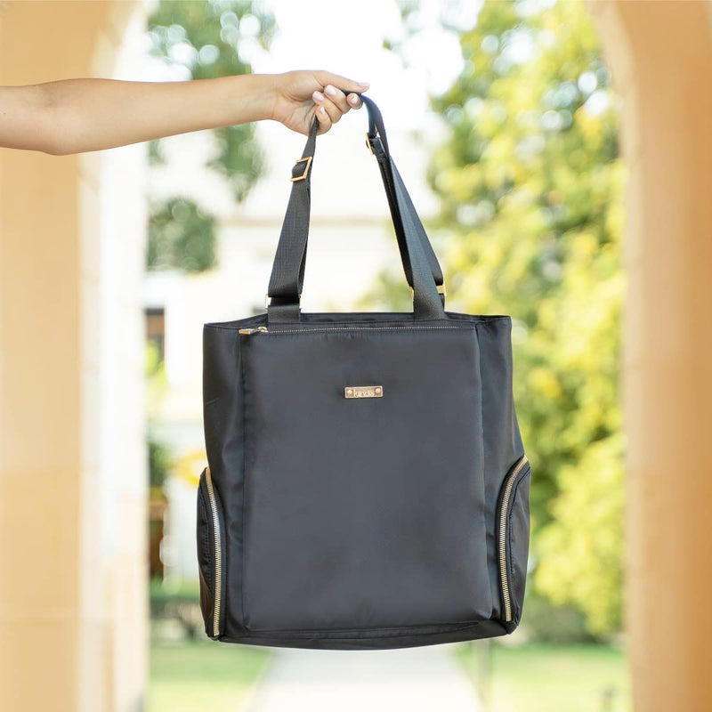 Kiinde Anika Breast Pump Bag with Cooler Pocket, Laptop Compartment, Stylish, Large, Easy to Clean, Black with Grey Interior - Image 5