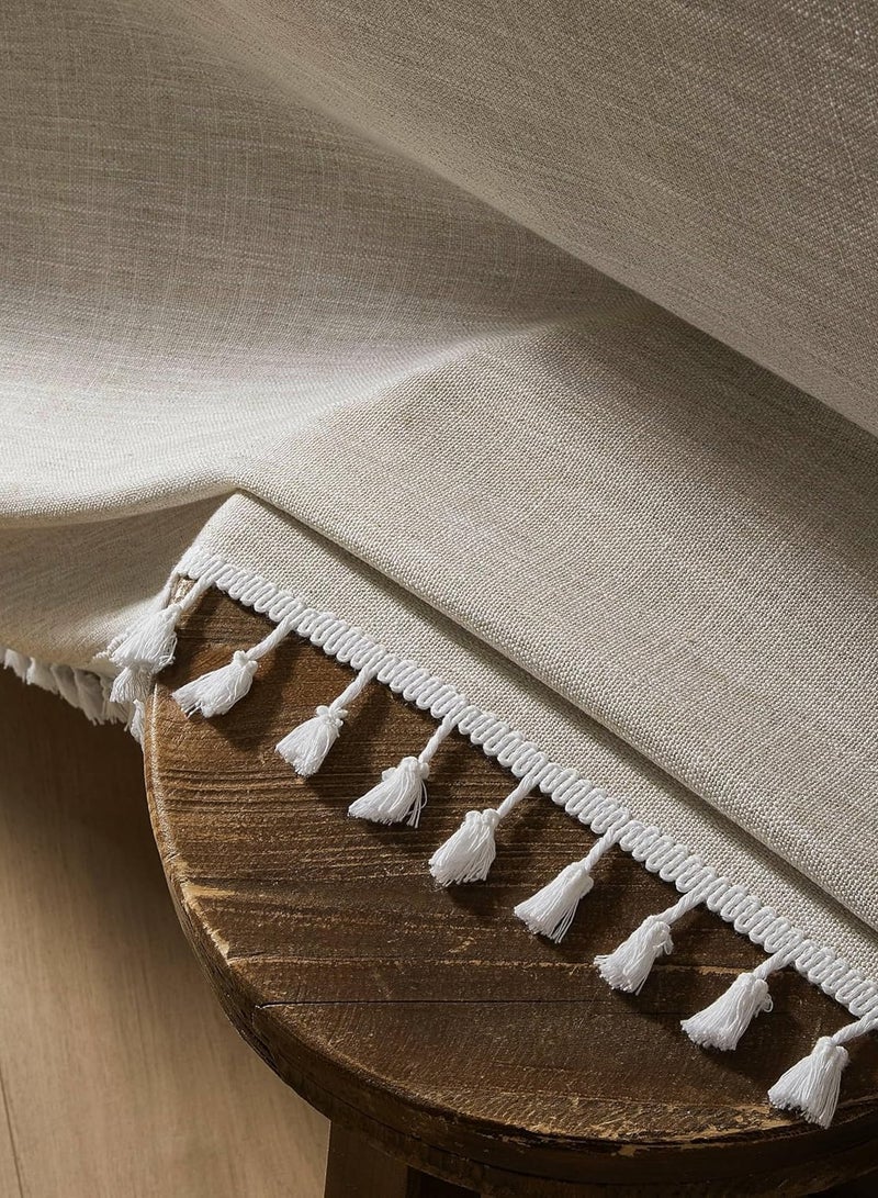 KINGMAZI Tablecloth Tassel Placemat Suitable For Coffee Table Dining Table Wedding Party Decoration Etc 140*180CM Beige - Image 4