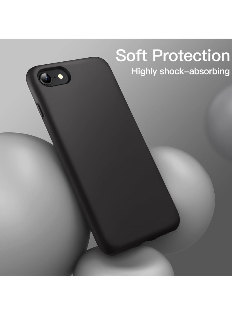 DUSALA iPhone SE Case 2022/2020, iPhone 8 Case, iPhone 7 Case, Liquid Silicone Phone Case for iPhone SE 8 7 4.7 Inch, Colorful Silky-Soft Protective Cover (Black) - Image 4