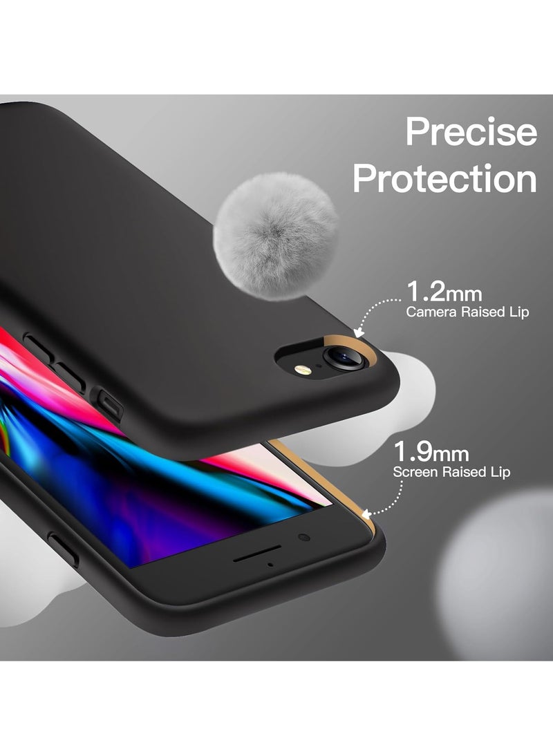 DUSALA iPhone SE Case 2022/2020, iPhone 8 Case, iPhone 7 Case, Liquid Silicone Phone Case for iPhone SE 8 7 4.7 Inch, Colorful Silky-Soft Protective Cover (Black) - Image 5
