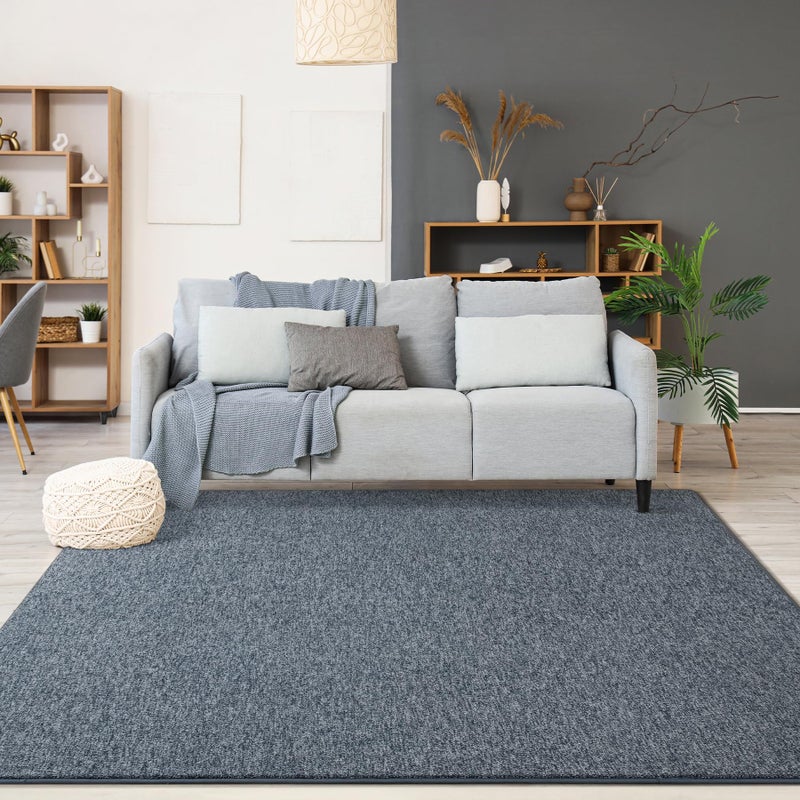 Chicrug Modern 3x5 Area Rugs for Bedroom Living Room, Memory Foam Low-plie Carpet Rug for Kids Playroom, Indoor Floor Rug for Bedside Dorm Dining Room Home Decor, Dark Blue and White - Image 5