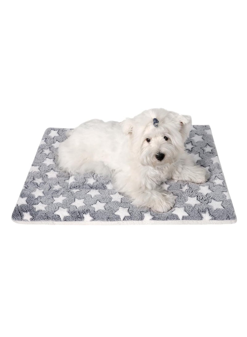TRASSLE Dog Bed Crate Pad Ultra Soft Pet Bed with Star Print Washable Crate Mat for Large Medium Small Dogs Reversible Fleece Dog Crate Kennel Mat Cat Bed Liner - Image 1