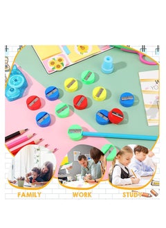 SYOSI 72 Pcs Pencil Sharpeners, Small Manual Pencil Sharpeners,  Mini Round Manual Sharpeners, Pocket Pencil Sharpener for Kids Adults Office School Home Supplies Goodie Bags and Gifts, Multicolor  - Image 3