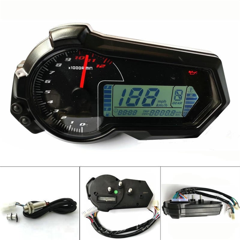 QASULER Universal Motorcycle Odometer Tachometer - Image 3