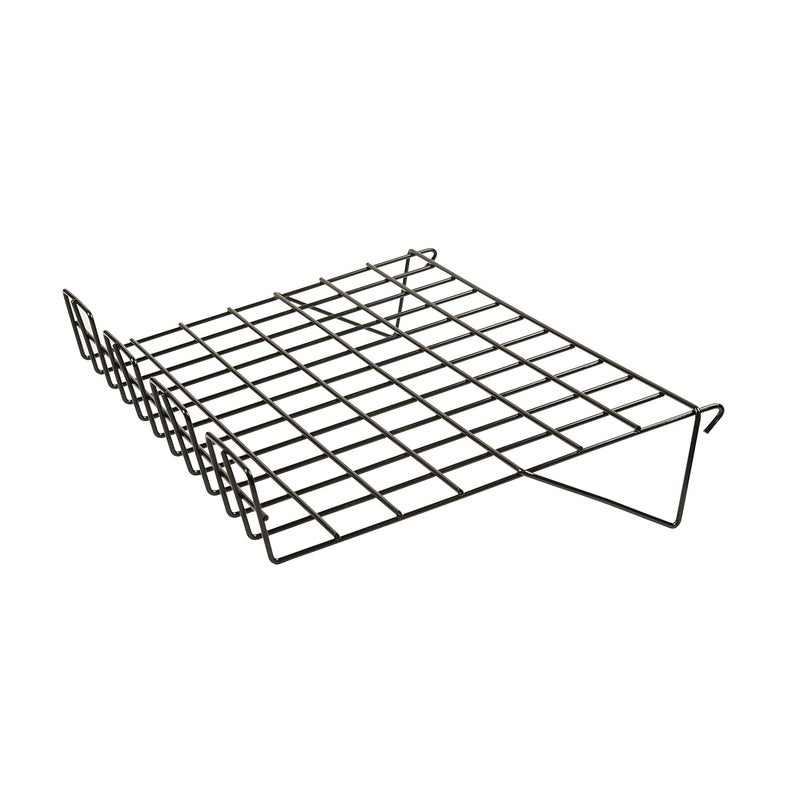 Sloping Wire Shelves with 3 Inch Lip, 14 Inch Deep x 22.5 Inch Wide, Heavy Duty Display Shelves, Pack of 6, Black