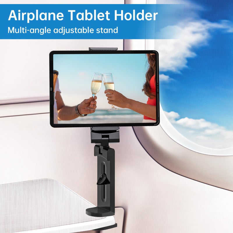 Elokipoe Universal Airplane Tablet Holder Mount, Travel Stand, Handsfree Travel with Multi-Directional 360 Â°Rotation for Flying, Desk, Study (Universal Airplane Tablet Holder Mount) - Image 2