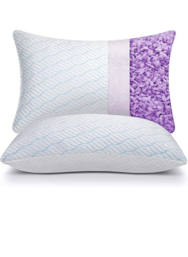 Denx 💤 Premium Cooling Pillow with Shredded Memory Foam Filling and Ice Silk Cover –Adjustable Support for Neck and Back Comfort – Breathable, Soft, and Perfect for All Sleeping Positions - Image 2