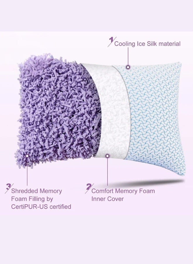 Denx 💤 Premium Cooling Pillow with Shredded Memory Foam Filling and Ice Silk Cover –Adjustable Support for Neck and Back Comfort – Breathable, Soft, and Perfect for All Sleeping Positions - Image 5
