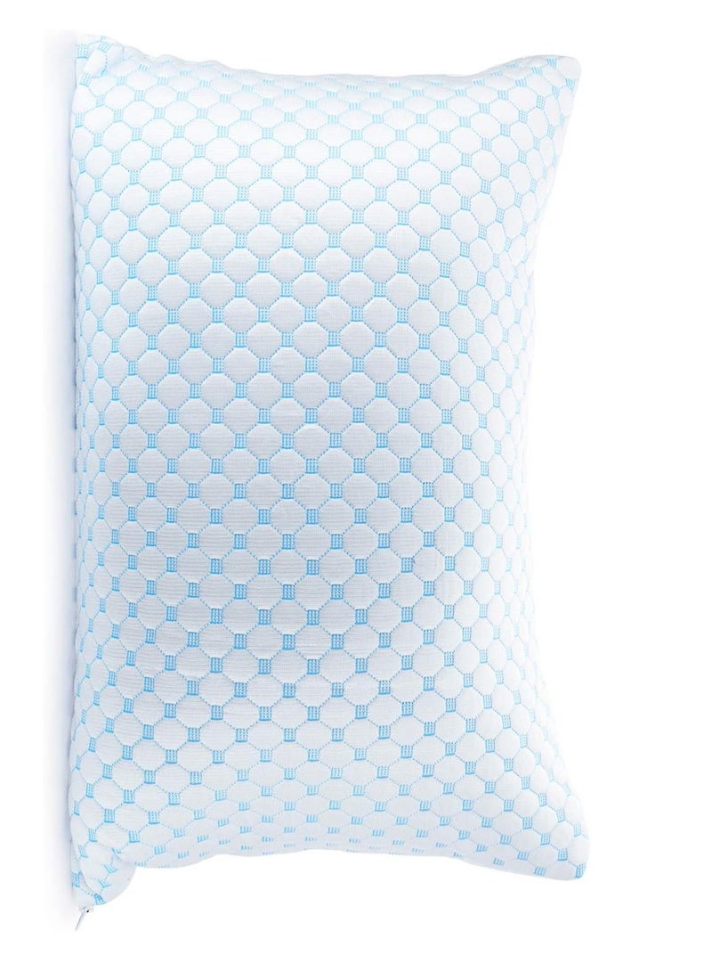 Denx 💤 Premium Cooling Pillow with Shredded Memory Foam Filling and Ice Silk Cover –Adjustable Support for Neck and Back Comfort – Breathable, Soft, and Perfect for All Sleeping Positions - Image 3