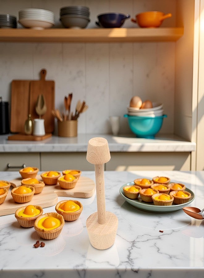 Tustao Tart Tamper Pastry Tamper Double Side Wooden Egg Tart Tamper Mold DIY Cake Pastry Pusher for Kitchen Party Baking Tools Tart Tamper, Pie, Tart and Quiche Pans,Tart Pans - Image 3