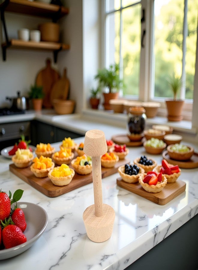 Tustao Tart Tamper Pastry Tamper Double Side Wooden Egg Tart Tamper Mold DIY Cake Pastry Pusher for Kitchen Party Baking Tools Tart Tamper, Pie, Tart and Quiche Pans,Tart Pans - Image 2