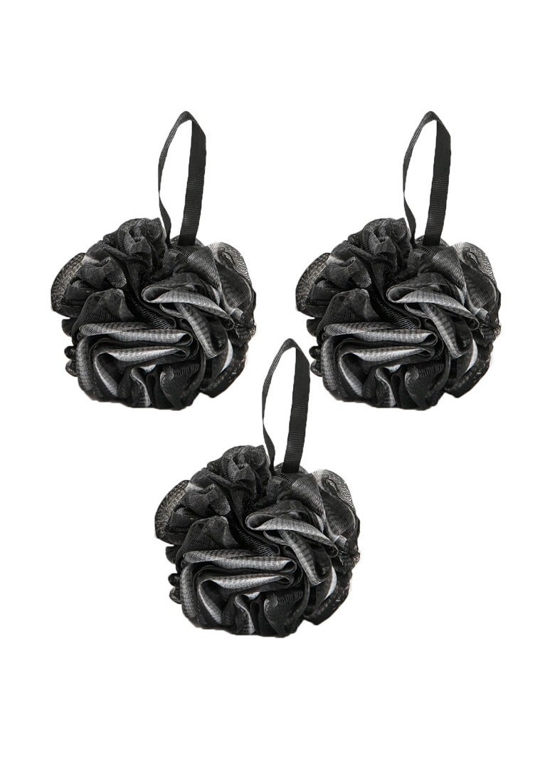 3 PCS Bath Loofah Sponge Soft Shower Loofahs Balls for Body Wash Men Women Bathroom Accessories
