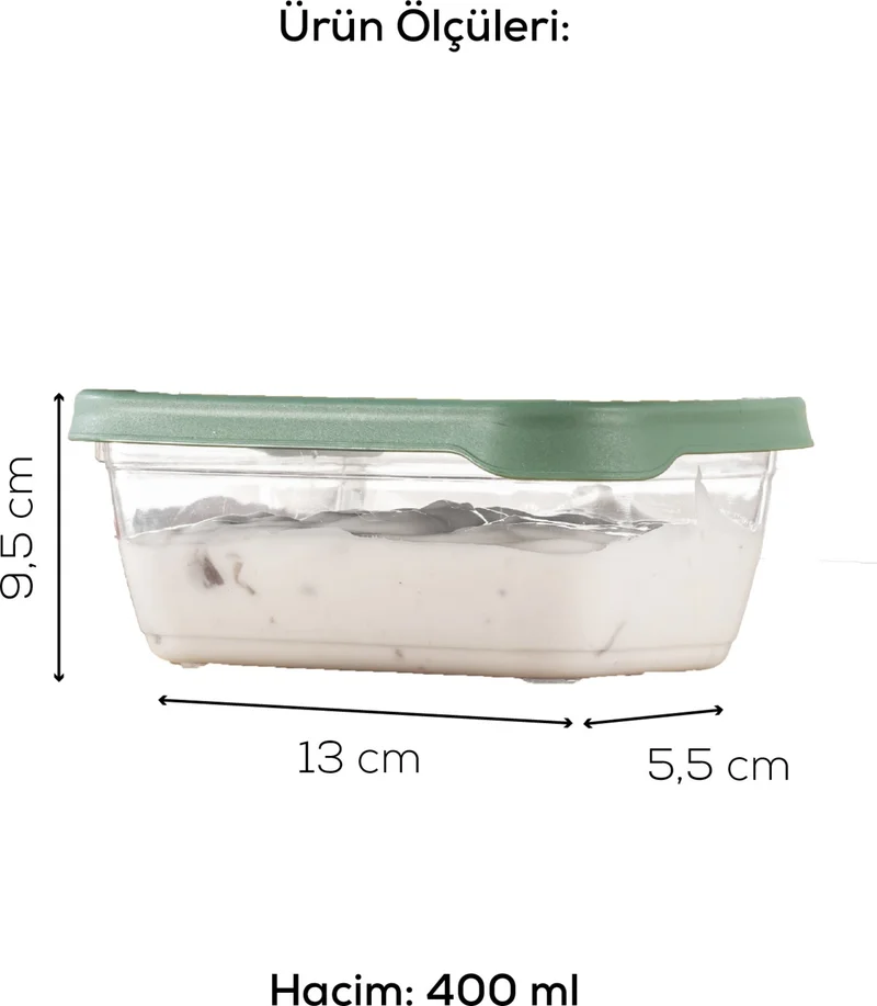 فينيف 12 400 ml Bono Rectangular Storage Container Set Colored