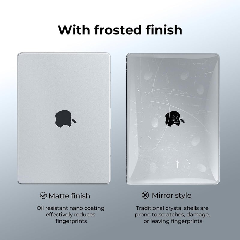 إيوكو حافظة EooCoo متوافقة مع MacBook Pro 14 بوصة M5 A3426 A3427 A3434 2026 و2025-2021، M4 A3112 A3185 A3401 M3 A2918 A2992 M2 A2779 M1 A2442 Pro Max، فائقة النحافة شفافة، غطاء صلب - شفاف غير لامع - Image 4