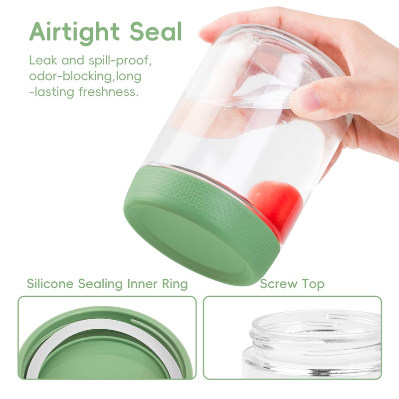 MICEBAY 16oz Overnight Oats Containers with Silicone Sleeves, 4-Pack Wide Mouth Glass Mason Salad Jars with Airtight Lids, BPA-Free Dishwasher Safe Leak-Proof Chia Seed Pudding Jar Meal Prep Container - Image 5