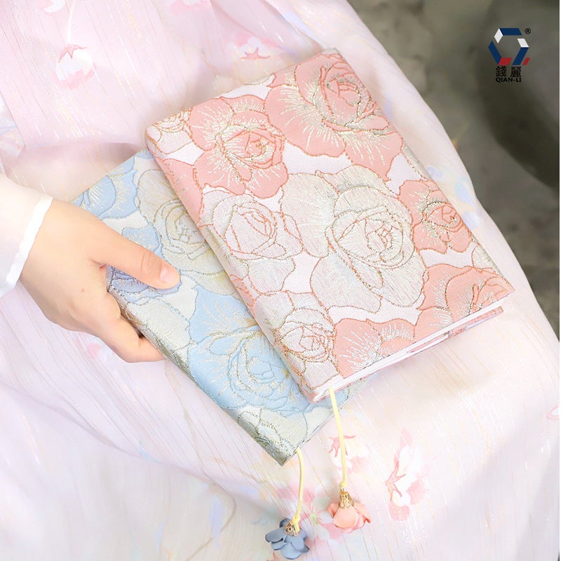 [Qian Li] Handmade Cloth Book Cover Notebook Dandelion Brocade Cloth Book Cover Hand Account A5 Notebook Book Jacket - Image 5