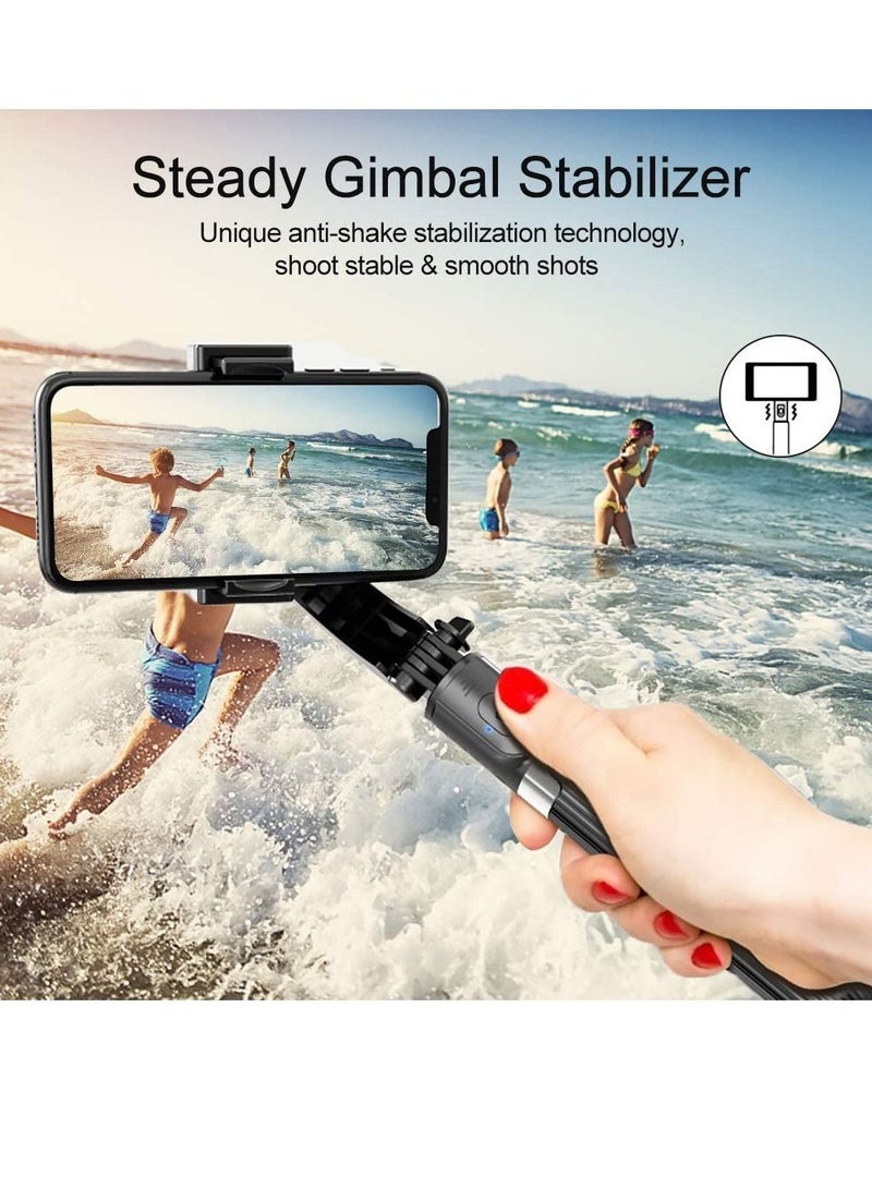 Selfie Stick Gimbal Stabilizer, 360° Rotation Tripod with Wireless Remote, Portable Phone Holder, Auto Balance 1-Axis Gimbal for Smartphones Tiktok Vlog Youtuber Live Video Record  - Image 2