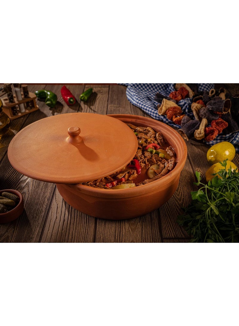 luksYol LuksYol Handmade Natural Clay Bowls for Cooking & Serving – Turkish Oven Safe Earthenware – Unglazed & Eco-Friendly – Perfect for Side Dishes, Sauces, Nuts, Appetizers – Available in Sizes D24×L10, D27×L12.5, D29×L14, D30×L9.5 – Ideal for Healthy, Tasty Meals – Microwave & Dishwasher Safe – Durable, Chip-Resistant, BPA-Free – Artisan Crafted in Turkey – Bring Rustic Charm & Flavor to Your Kitchen – Gift-Ready for Weddings, Housewarmings, Food Enthusiasts & Eco-Conscious Cooks – LuksYol Premium Heritage Cookware  - Image 5
