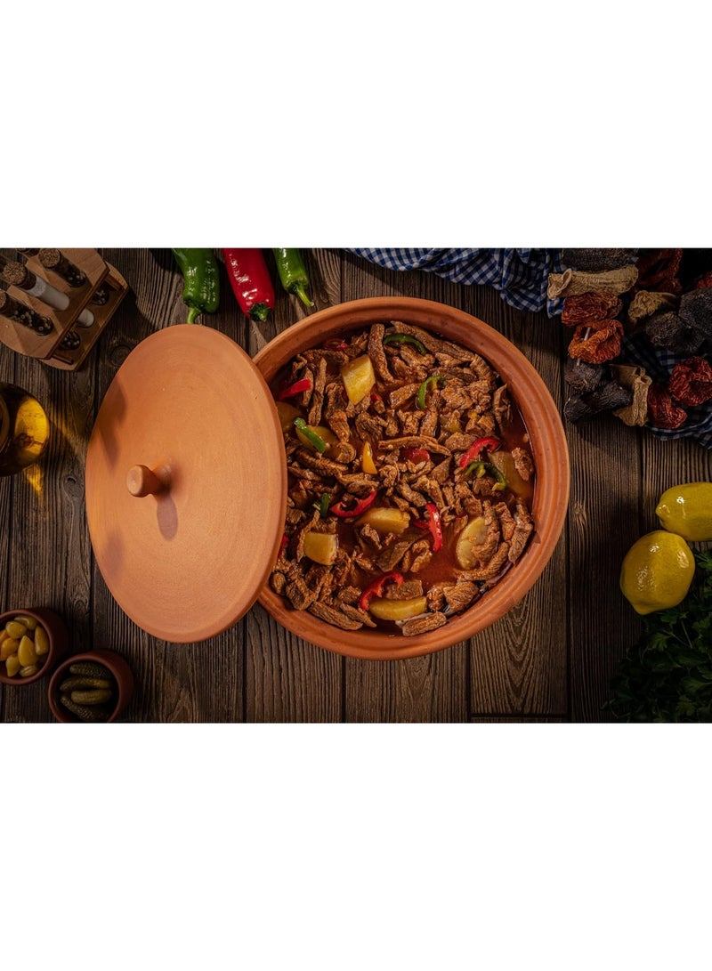 luksYol LuksYol Handmade Natural Clay Bowls for Cooking & Serving – Turkish Oven Safe Earthenware – Unglazed & Eco-Friendly – Perfect for Side Dishes, Sauces, Nuts, Appetizers – Available in Sizes D24×L10, D27×L12.5, D29×L14, D30×L9.5 – Ideal for Healthy, Tasty Meals – Microwave & Dishwasher Safe – Durable, Chip-Resistant, BPA-Free – Artisan Crafted in Turkey – Bring Rustic Charm & Flavor to Your Kitchen – Gift-Ready for Weddings, Housewarmings, Food Enthusiasts & Eco-Conscious Cooks – LuksYol Premium Heritage Cookware  - Image 3