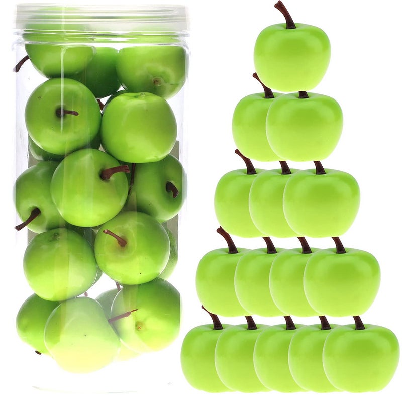 Meiwlong 27 Pcs Small Fake ApplesMini 16 Inch Artificial Apple for Decoration Realistic Plastic Fake Fruits for Home Kitchen Party Decor