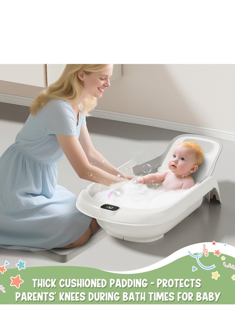 حوض استحمام للأطفال، حوض استحمام قابل للتعديل بزاوية مع مقياس حرارة في الوقت الفعلي، حوض استحمام متكئ 5 في 1 للرضع، حوض استحمام محمول للسفر لحديثي الولادة، ارتفاع قابل للتعديل - Image 5