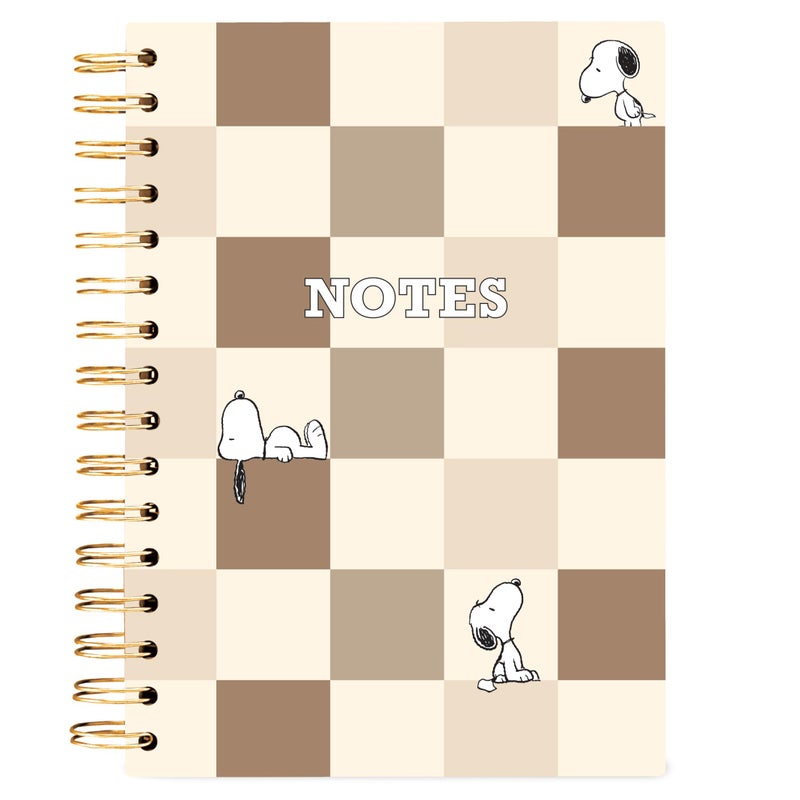 Graphique Snoopy Hardbound Spiral Journal, 160 Ruled Pages Hard Cover Notebook, Diary, Lists, Record Month and Date, Premium Paper, 6â€ x 8â€ - Image 1