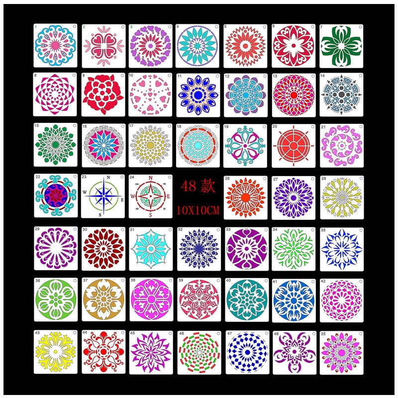 Mandala Painting Template Mandala Pet Hollow Template Wall Stone Diy Decorative Spray Paint - Image 4