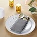 BloominGoods 50Pack Disposable LinenFeel Dinner Napkins with Builtin Flatware Pocket GRAY Prefolded Cloth Like Paper Napkins For Dinner Wedding Or Party Silverware NOT Included - Image 4
