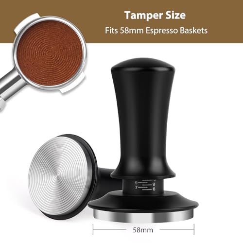 Attsky 58mm Espresso Tamper, Coffee Tamper for Espresso Machine, Espresso Tamp with Spring Loaded Tamper, Depth-adjustable Espresso Hand Tampers 58mm - Image 2