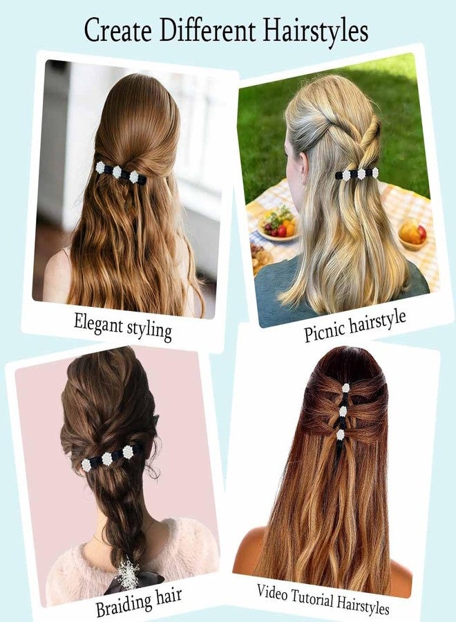 Outyua 2Pcs Sparkling Crystal Stone Braided Hair Clips for Women Colored Snowflake Rhinestone Hair Accessories Duckbill Hair Clips - Image 4