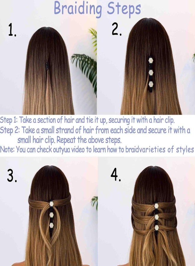 Outyua 2Pcs Sparkling Crystal Stone Braided Hair Clips for Women Colored Snowflake Rhinestone Hair Accessories Duckbill Hair Clips - Image 2
