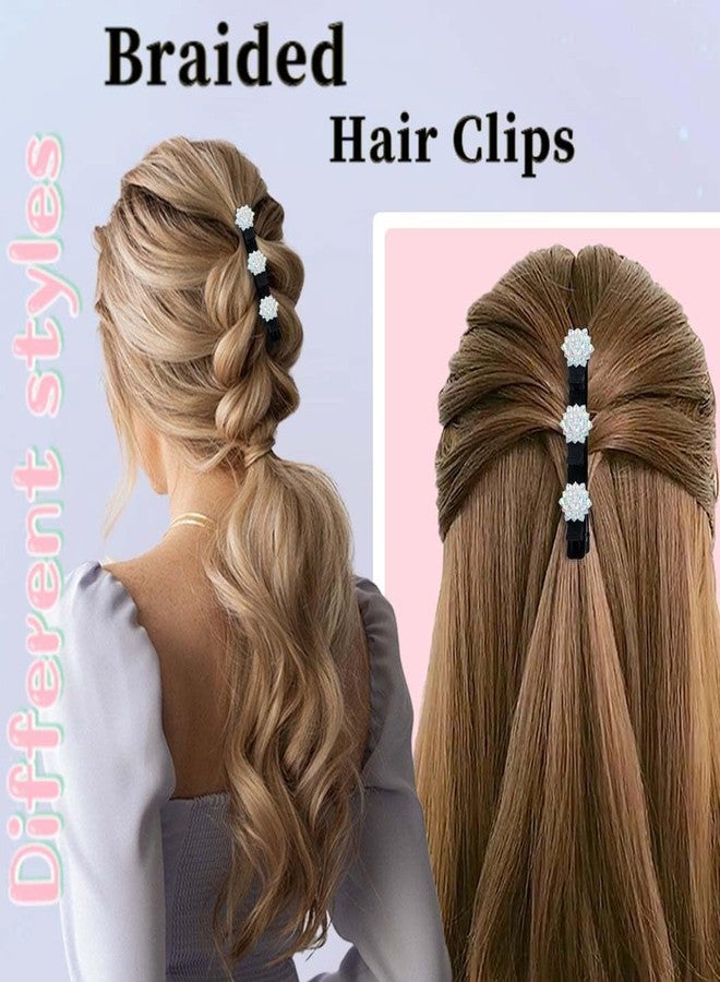 Outyua 2Pcs Sparkling Crystal Stone Braided Hair Clips for Women Colored Snowflake Rhinestone Hair Accessories Duckbill Hair Clips - Image 5