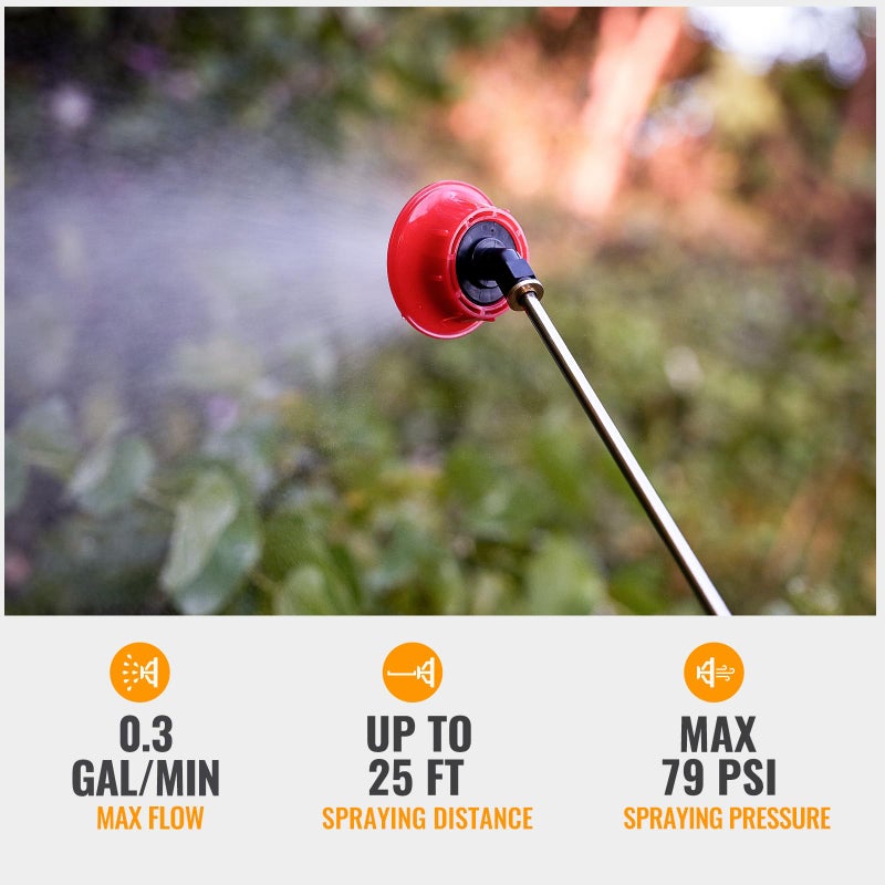 Mayoki 3Gallon Lawn Garden Sprayer Compatible with Dewalt 20V Battery, Backpack Pump Sprayer w/ 2.0Ah Battery, Translucent Water Tank, Adjustable Pressure, for Spraying Plants, Watering, Weeds, Cleaning - Image 4