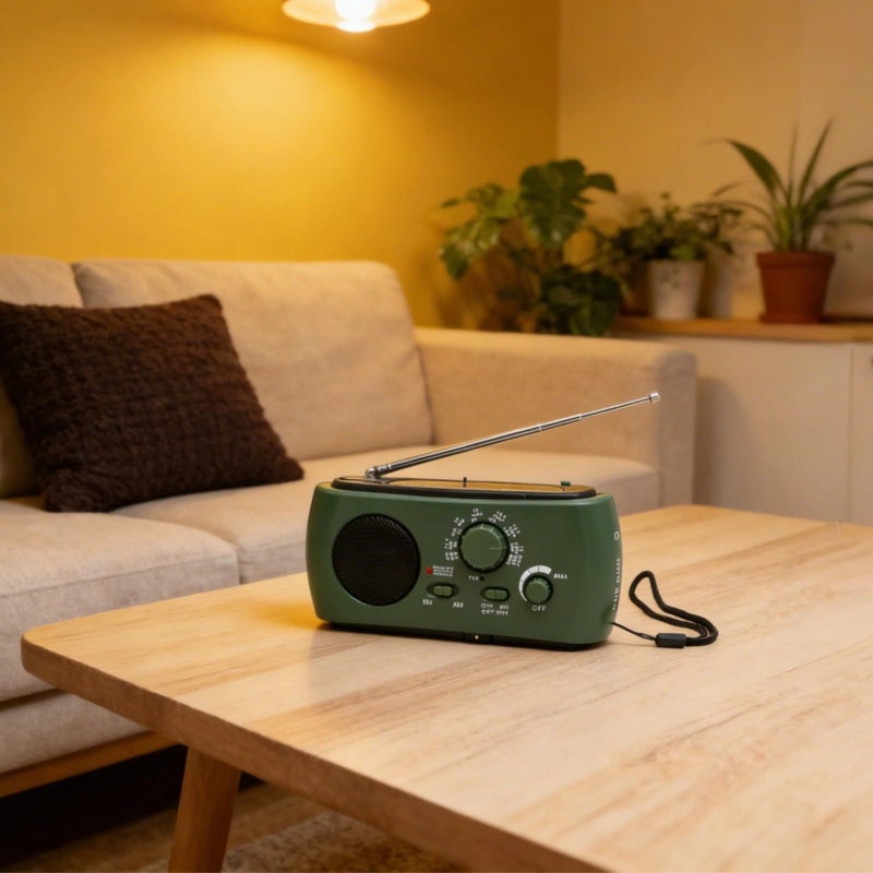 Emergency AM FM Radio Solar Hand Crank Charging with Flashlight External Power - Image 3