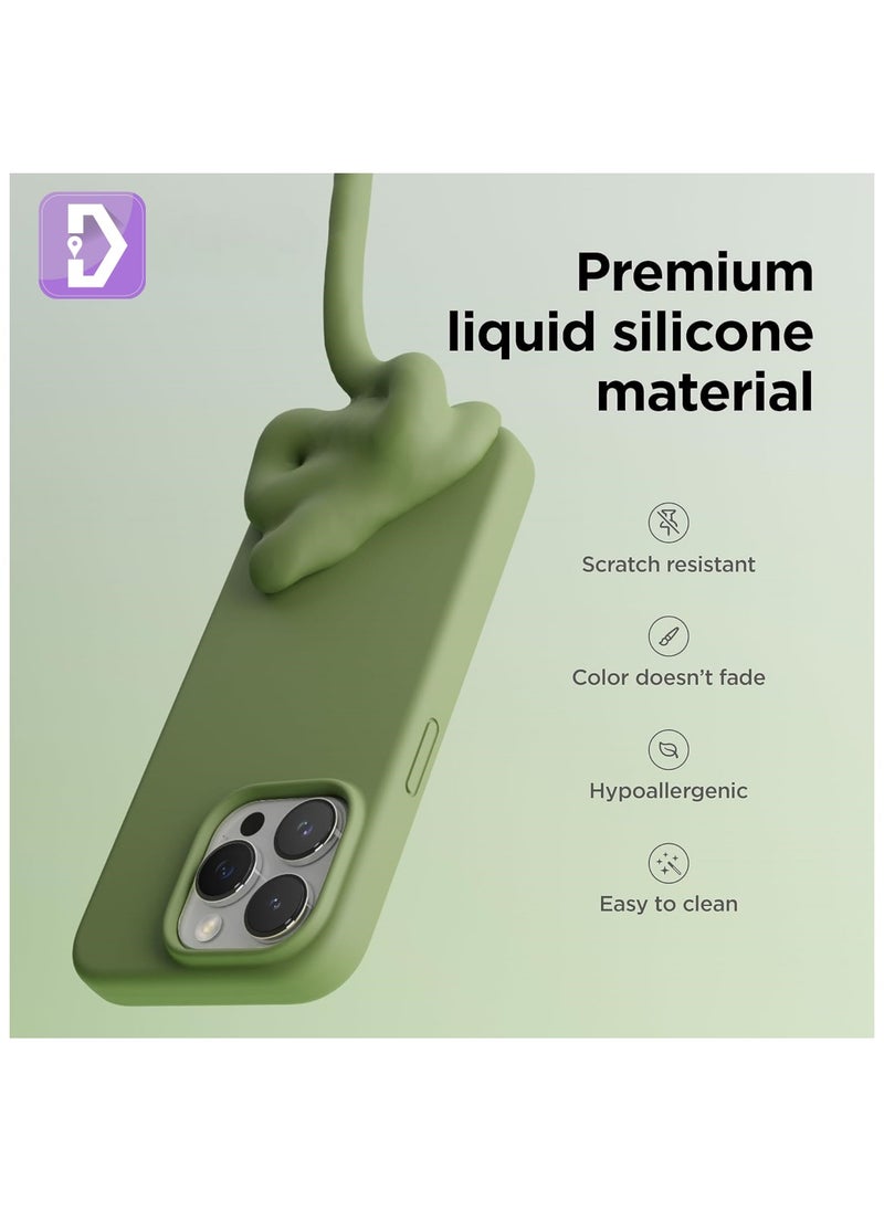 Delivus Iphone Silicone Case - Silky Soft Touch with Grade Drop Protection - Anti-Scratch Microfiber Lining - Shockproof Protective Phone Case Slim Thin Cover (Iphone 15 Pro, Green)  - Image 2