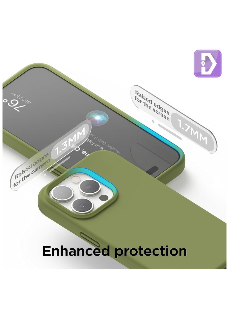 Delivus Iphone Silicone Case - Silky Soft Touch with Grade Drop Protection - Anti-Scratch Microfiber Lining - Shockproof Protective Phone Case Slim Thin Cover (Iphone 15 Pro, Green)  - Image 4