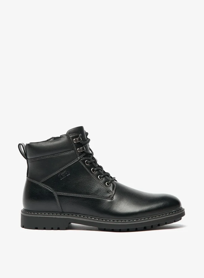 ال بي ال من شو اكسبرس Men's Textured Chukka Boots with Zip Closure