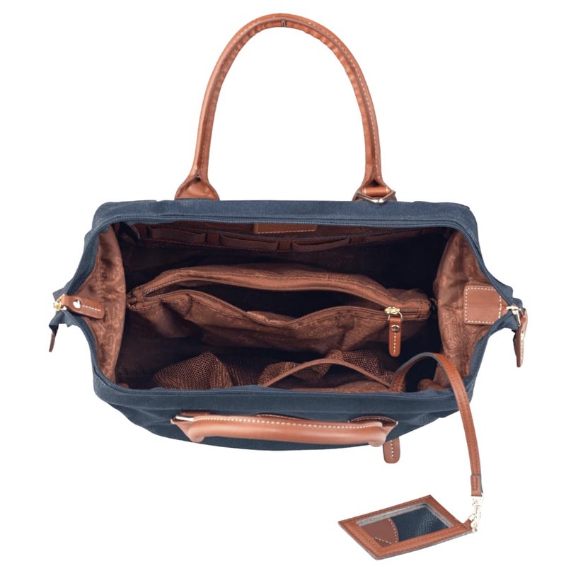 Jump JUMP Uppsala Beauty Doctor Vanity BagNavy BlueCabin32 cms Polysuede Material with Leather Trimmings Carryon Fashion Cosmetic Travel Bag  - Image 4