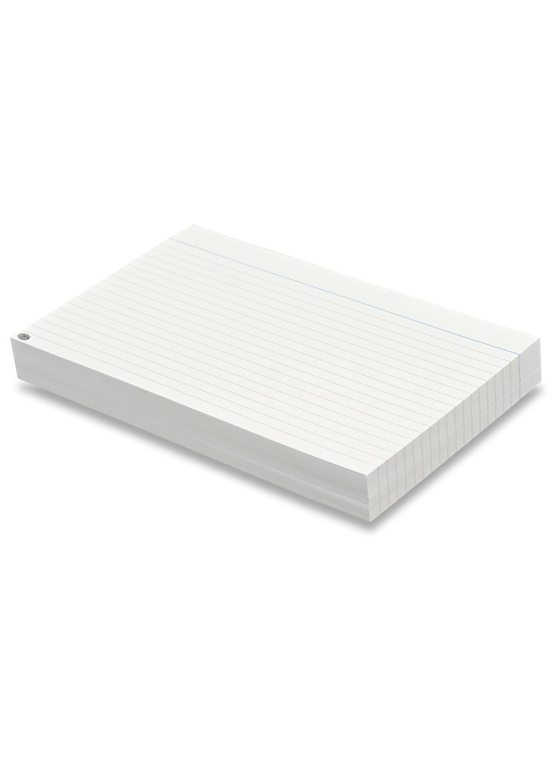 FIS® Ruled Record Cards or Index Cards, Size:8"x5" Inches (203x127mm), Two Sides Single Ruled, 180gsm, 100 Sheets Per Packet,Packet of 3 Pieces, White Color-FSIC85-180-3 - Image 2